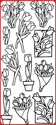 Tulips, Various Outline Sticker  DD6509