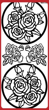 Roses in Frame Outline Sticker  DD6510