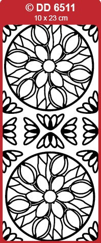 Tulips Medallion (Mandala) Outline Sticker  DD6511