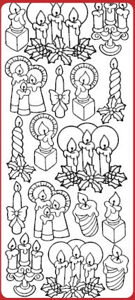 Christmas Candles Outline Sticker  DD7011