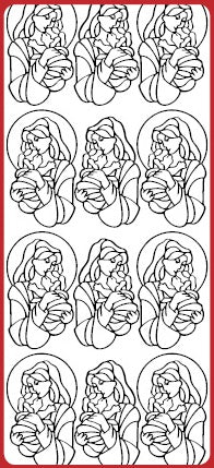 Mary and Baby Jesus Outline Sticker  DD7015