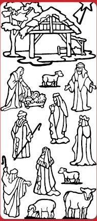 Bethlehem - Jesus Nativity Scene Outline Sticker  DD7055
