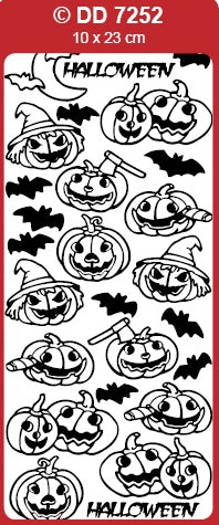 Halloween Pumpkins Outline Sticker DD7252