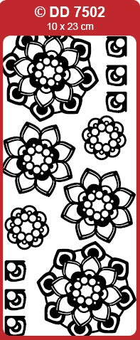 3D Flower Medallion (Mandala) Outline Sticker DD7502