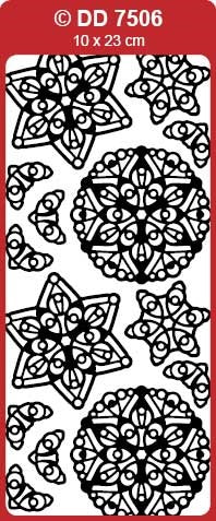 3D Snow Stars Medallion (Mandala) Outline Sticker  DD7506