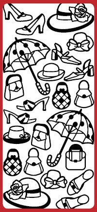 Fashion Hat-Shoe-Bag Outline Sticker   DD8505