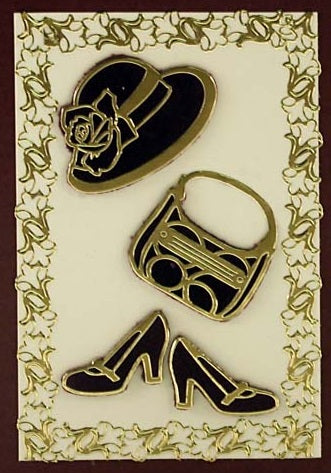 Fashion Hat-Shoe-Bag Outline Sticker   DD8505