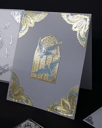 Sticker, Double Embossed Church Window Doves  357311