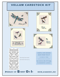 Vellum Cardstock 12 Card Kit Dragonflies