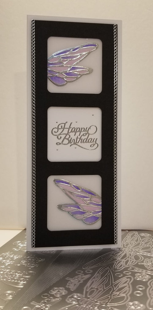 Happy Birthday Cursive Greetings Outline Sticker  DD2433