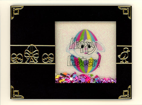 GlitterFilm & Vintage Hues Shaker Card Kit Easter Egg Bunny