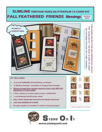 GlitterFilm & Vintage Hues 12 Slimline Card Kit Fall Feathered Friends