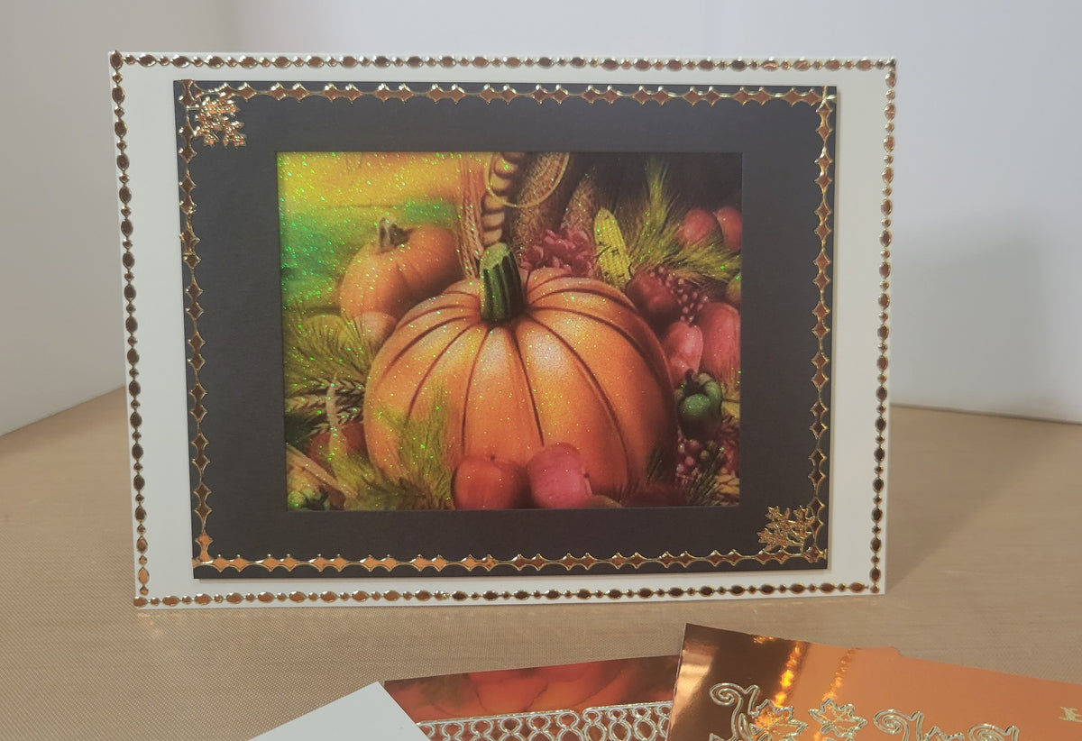 GlitterFilm & Vintage Hues 12 Card Kit Fall Pumpkin Scene