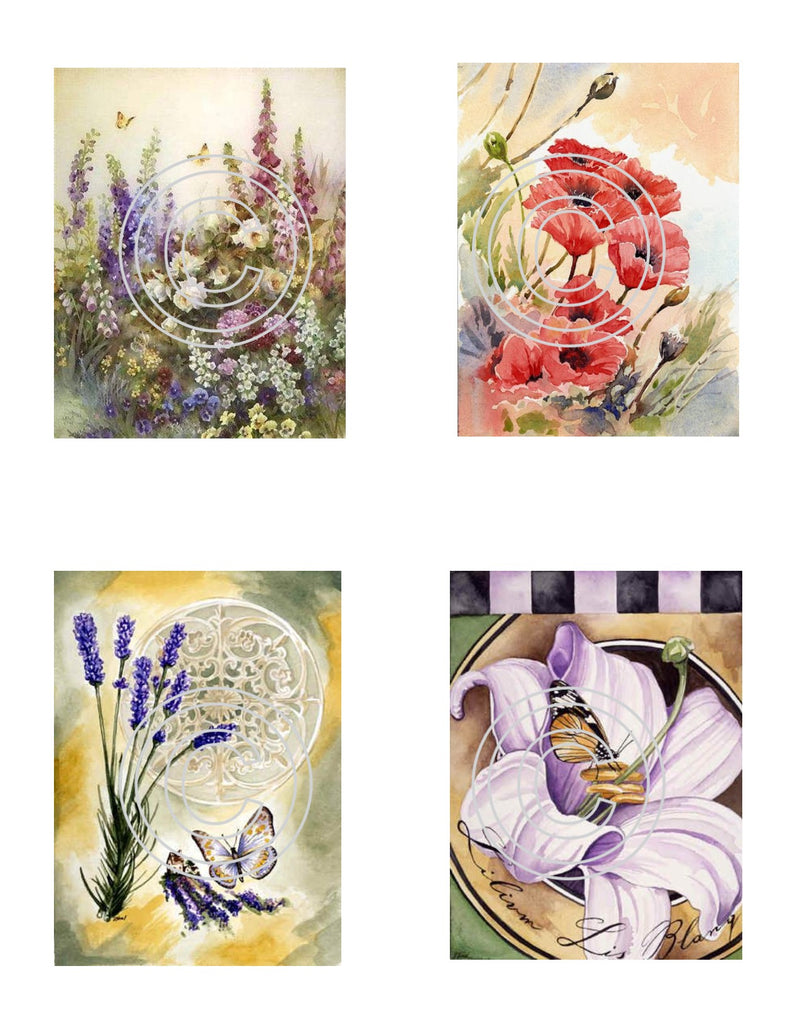 Floral 13 Vintage Hues Art Acetates – Paper Crafting with STAMP ON IT