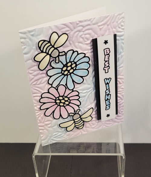 Flowers and Bees Outline Sticker 1.413