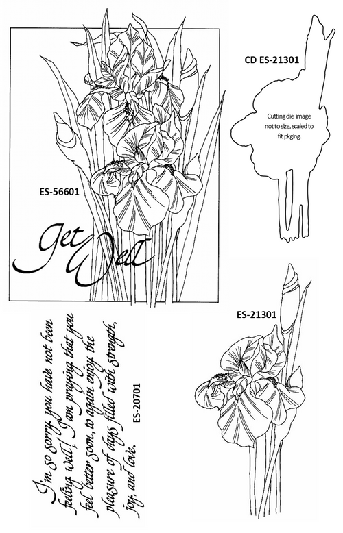 Get Well Framed Iris Stamp Kit  ES-56601KIT