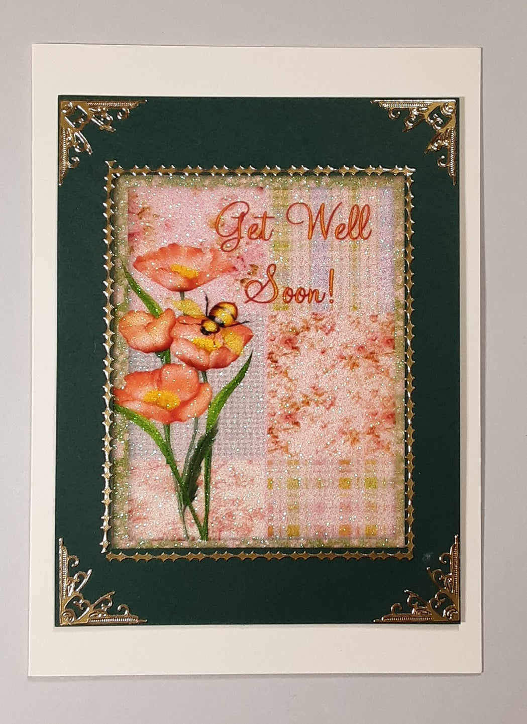 Get Well Soon Poppy and Bee Patchwork, Vintage Hue Acetate