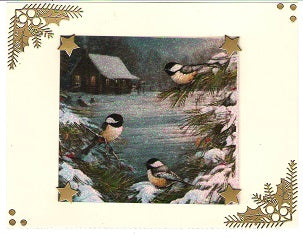 GlitterFilm & Vintage Hues 12 Card Kit Winter Chickadees