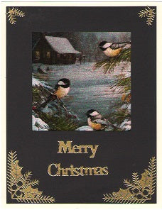 GlitterFilm & Vintage Hues 12 Card Kit Winter Chickadees