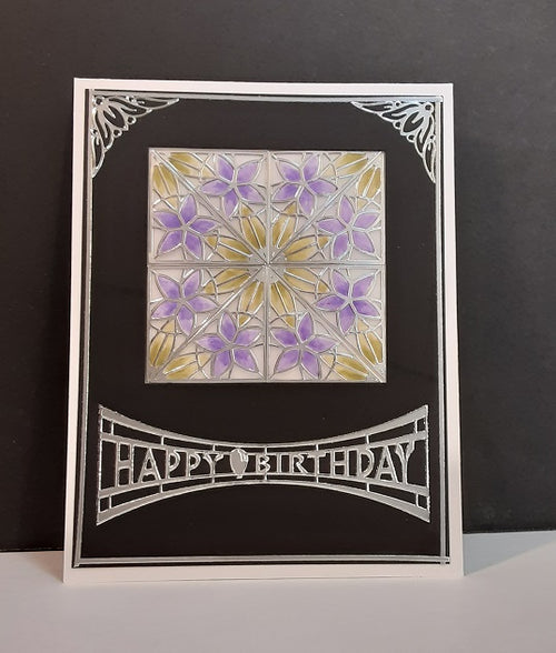 Happy Birthday Banners Outline Sticker  DD2410