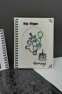 Happy Hippos Outline Sticker  4079 (2598)