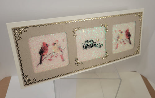 Holly Berry Cardinal Greetings Slimline Vintage Hue Acetate