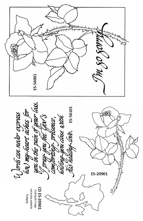I'm So Sorry Framed Rose Stamp Kit ES-56001KIT