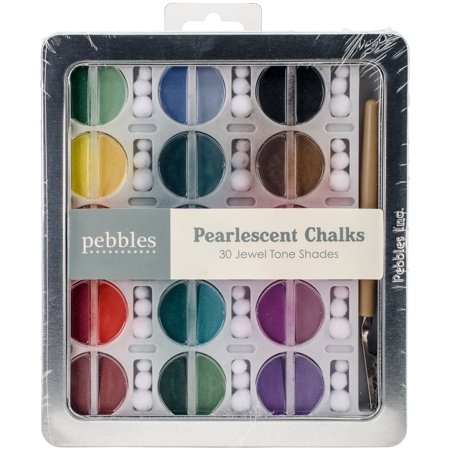 Pebbles Chalk Set w-applicators and hinged tin storage container!