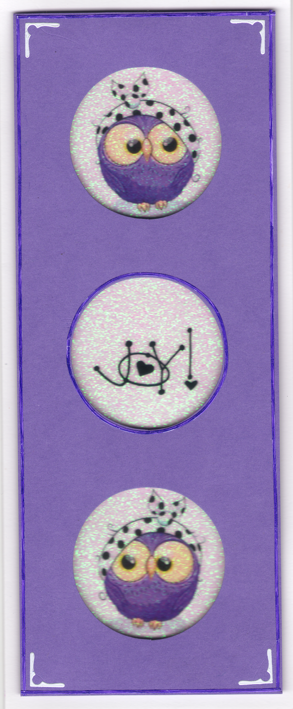 GlitterFilm & Vintage Hues 12 Slimline Card Kit Little Hoots 1 "Hi" Greeting
