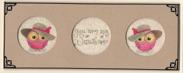 GlitterFilm & Vintage Hues 12 Slimline Card Kit Little Hoots 2 "Sunshine" Greeting