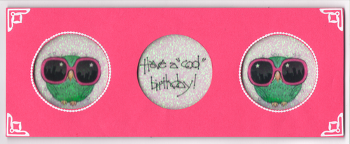 GlitterFilm & Vintage Hues 12 Slimline Card Kit Little Hoots 3 "Cool Day" Greeting