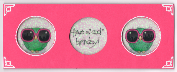 GlitterFilm & Vintage Hues 12 Slimline Card Kit Little Hoots 3 "Cool Day" Greeting