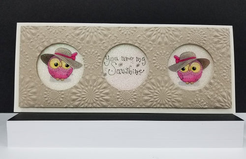 Little Hoots 2 Slimline Sunshine Greetings Vintage Hue Acetate