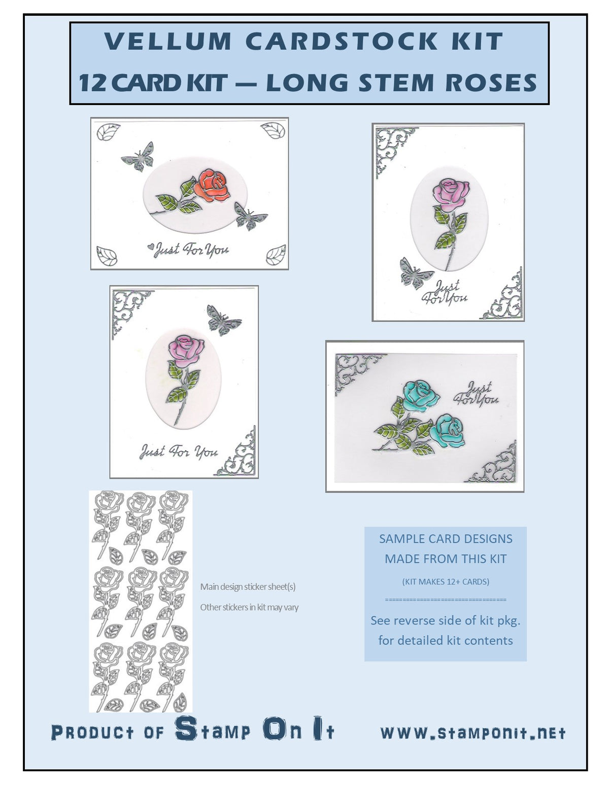 Vellum Cardstock 12 Card Kit Long Stemmed Roses – Paper Crafting with ...