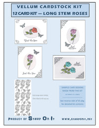 Vellum Cardstock 12 Card Kit Long Stemmed Roses