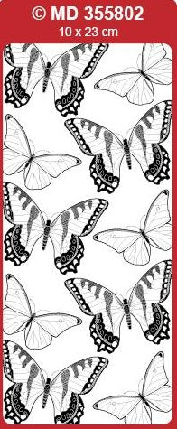 Sticker, Double Embossed Butterflies big-small  355802