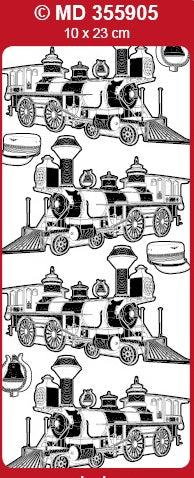 Sticker, Double Embossed Steam Locomotives  355905