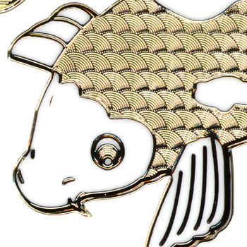 Sticker, Double Embossed Gold Carper Fish  356224