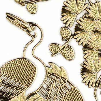 Sticker, Double Embossed Chinese Birds  356225