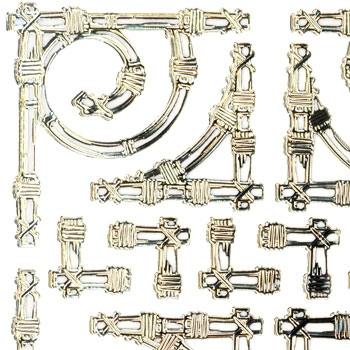 Sticker, Double Embossed Corner Bamboo Curled  356230