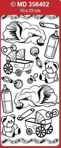 Sticker, Double Embossed Baby Designs  356402