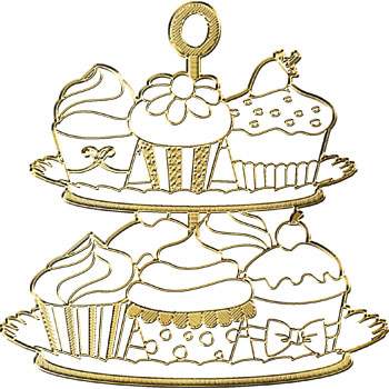 Sticker, Double Embossed 3D Cupcakes  356416