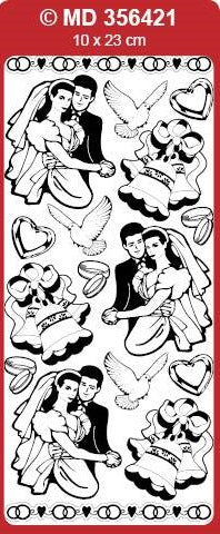 Sticker, Double Embossed Marriage Couple  356421