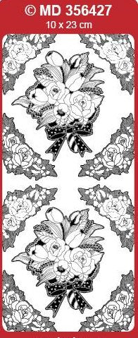 Sticker, Double Embossed Wedding Bouquet  356427