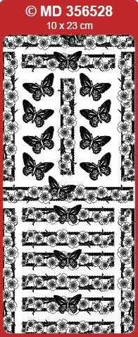 Sticker, Double Embossed Blossom-Butterfly Borders  356528