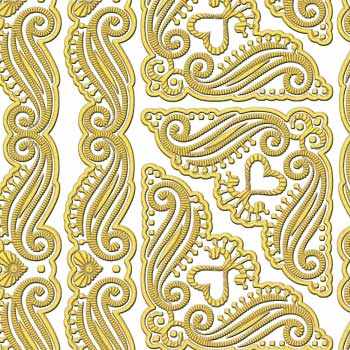 Sticker, Double Embossed Corners-Borders w-hearts  356562