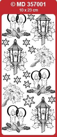 Sticker, Double Embossed Christmas Lantern  357001