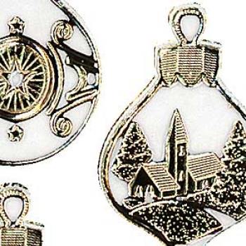 Sticker, Double Embossed Christmas Baubles small  357005