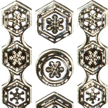 Sticker, Double Embossed Snowflake Border  357034