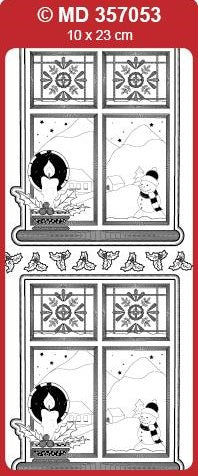 Sticker, Double Embossed Window with Candle  357053